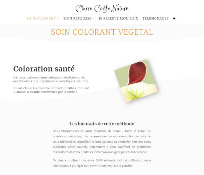 Claire Coiffe Nature Claire Coiffe Nature, soin colorant végétal